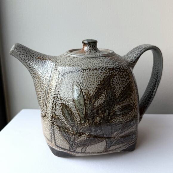 Cathi Jefferson Studio Art Pottery Salt Fired Stoneware Teapot - Victoria B.C.